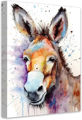Miniatura 10 de LZIMU Lienzo de alpaca en acuarela, divertido póster de alpaca, impresiones de lindos animales, obras de arte coloridas para guardería, decoración