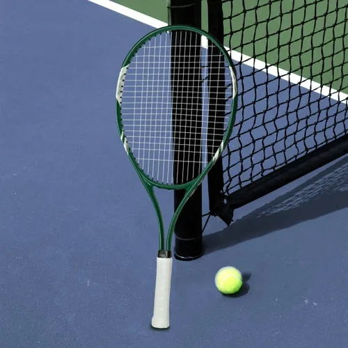Miniatura 7 de Raquetas de tenis para 2 jugadores recreativas para principiantes, juego de raquetas adultas ligeras preencordadas de 27 pulgadas para mujeres