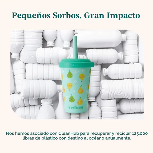 Miniatura 7 de REDUCE GoGo's - Vasos Tumbler portátiles para niños con tapas y popotes a prueba de derrames, paquete de 5 vasos apilables de 12 onzas con tapas