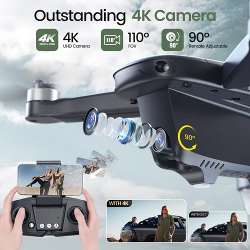 Miniatura 2 de Holy Stone HS175D Drone GPS con cámara 4K para adultos, menos de 8.78 oz, cuadricóptero RC plegable con retorno automático, vuelo de 46 minutos