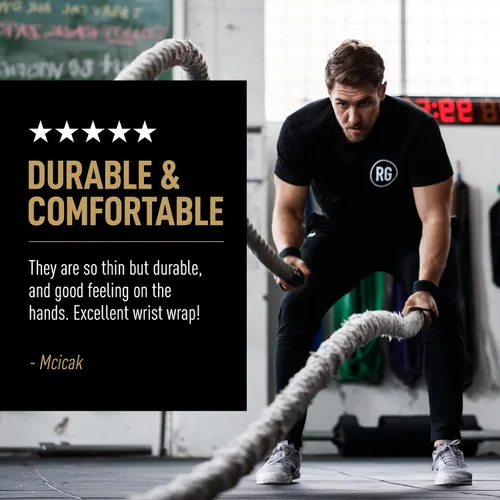 Miniatura 8 de RooGrips Empuñaduras de cuero de alta calidad de 3 dedos para barras de gimnasia, entrenamiento cruzado, gimnasio y entrenamientos en casa, barras