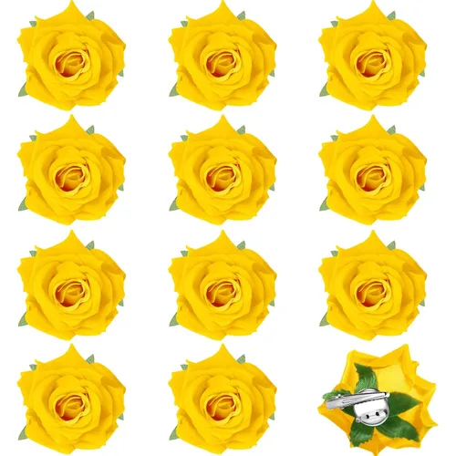 Miniatura 8 de Paquete de 12 pinzas para el pelo de rosas de 2.8 pulgadas, broches florales, horquillas mexicanas, suministros de fiesta para mujeres, accesorios
