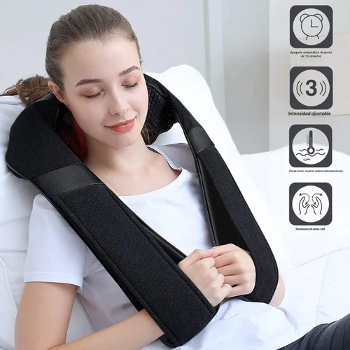 Miniatura 6 de Masajeador Shiatsu de Cuello y Hombros con Calor – Almohada de Masaje de Amasamiento de Tejido Profundo Eléctrico para Alivio del Dolor y Relajación