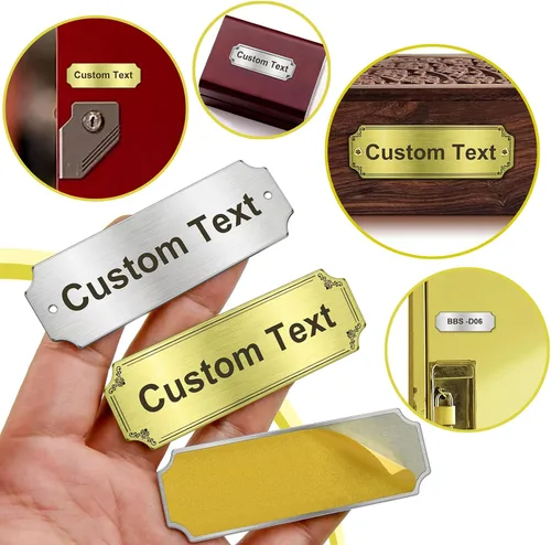 Miniatura 4 de Placa de Nombre Personalizada de Acero Inoxidable - Placa Personalizada, Etiqueta de Nombre, Insignia, Etiqueta, Cartel - Placas de Nombre de Metal