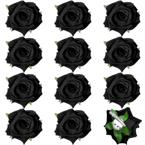 Paquete de 12 pinzas para el pelo de rosas de 2.8 pulgadas, broches florales, horquillas mexicanas, suministros de fiesta para mujeres, accesorios