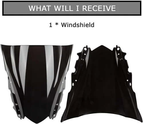 Miniatura 5 de PSLER Parabrisas Parabrisas Doble Burbuja para YZF R3 R25 2014-2018 2014 2015 2016 2017 2018 (Negro)