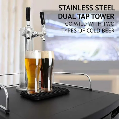 Miniatura 7 de TMCRAFT Kit de torre Kegerator, kit de conversión de cerveza de doble toque, torre de cerveza de acero inoxidable con regulador CGA-320 de doble