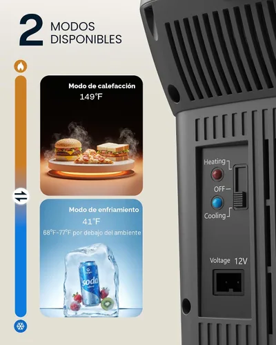 Miniatura 2 de Upstreman Enfriador y calentador eléctrico de 10 cuartos (9 L) de capacidad, refrigerador termoeléctrico para automóvil con correa para el hombro