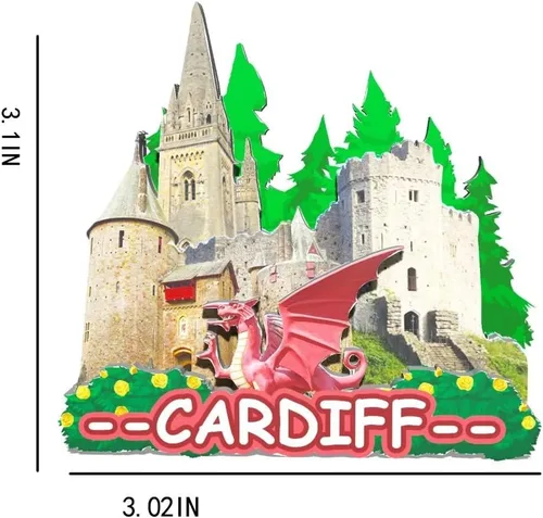 Miniatura 3 de Imán de Cardiff del Reino Unido para nevera, monumentos de madera 3D, recuerdos coleccionables, decoración hecha a mano -260