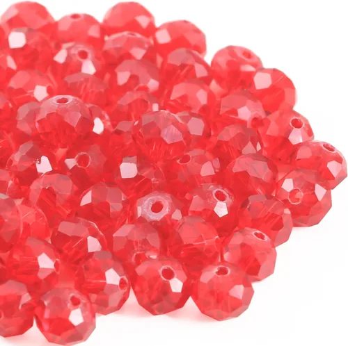 Miniatura 4 de Weebee Briolette Cuentas de cristal facetadas Rondelle sueltas, cuentas espaciadoras de cristal a granel para manualidades, pulseras, collares