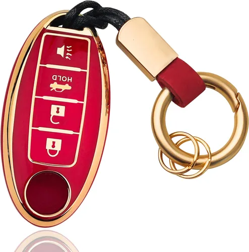 Miniatura 11 de OLLEN Funda para llavero de TPU de 4 botones con anillo sin tornillos, apta para Nissan Altima Sentra Maxima Murano Rogue Armada Pathfinder, funda