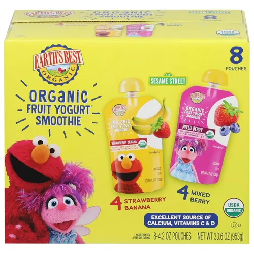 Miniatura 11 de Earth's Best Bolsas de batido de yogur orgánico, más de 24 meses, batido de yogur de frutas para niños de 24 meses en adelante, melocotón