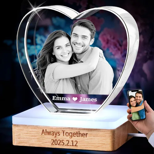 Miniatura 8 de Foto de Cristal 3D Personalizada Imagen 3D en Cristal - Regalo para Mamá Esposa Ella Abuela Él Papá Navidad Año Nuevo Cumpleaños Boda Parejas Paisaje