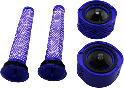 Miniatura 2 de Paquete de 4 filtros de vacío de repuesto 2 filtros de poste, 2 prefiltros compatibles con filtros Dyson V6 Hepa, reemplazo total total de piezas