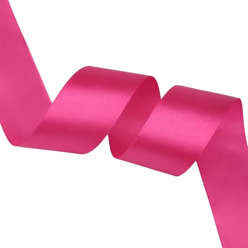 Miniatura 2 de VATIN Cinta de satén sólido rosa intenso de 1-1/2 pulgadas, cinta de tela artesanal de 50 yardas para envolver regalos, arreglos florales, Rosa Hot