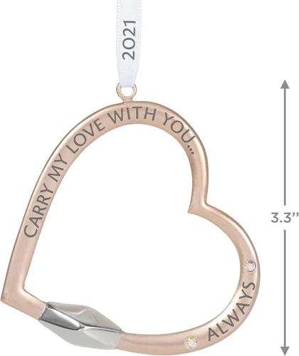 Miniatura 5 de Hallmark Keepsake Adorno navideño 2021, mosquetón con forma de corazón Carry My Love