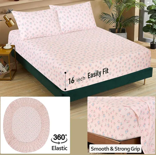 Miniatura 5 de RUVANTI Sábanas de percal 100 % algodón tamaño King – Sábanas frescas para personas que duermen con calor, bolsillo profundo de 16 pulgadas, suaves