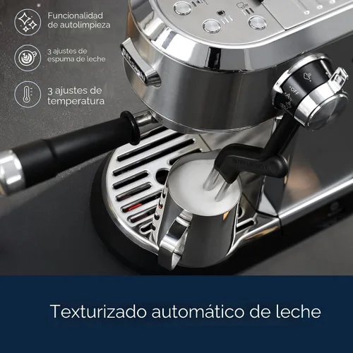 Miniatura 2 de De'Longhi Dedica Maestro Plus - Máquina de café expreso, varita de vapor automática, 3 ajustes de temperatura de café y espuma de leche, tanque