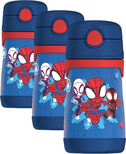 Miniatura 14 de Thermos Bebé 10 oz. Botella de acero inoxidable con popote emergente, coches
