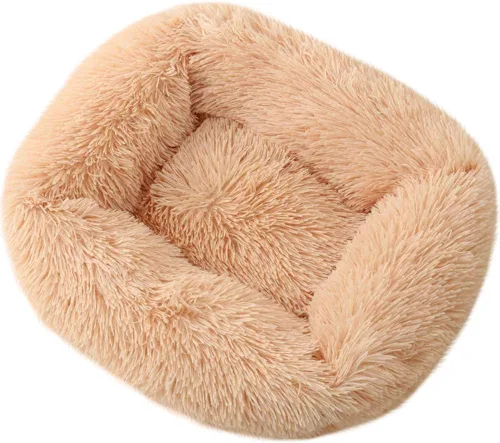 Miniatura 18 de La La Pet® Cama de dona para perros y gatos, acogedora cama para mascotas, cama para perros madriguera, cama calmante para mascotas, almohada