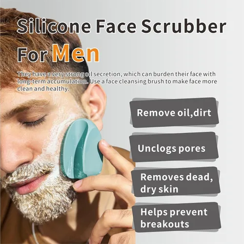 Miniatura 6 de Limpiador facial de silicona suave, limpiador corporal para limpieza profunda, exfoliación, 2 cepillos corporales de silicona para mujeres