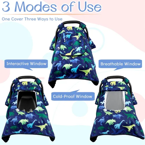 Miniatura 2 de Funda de Asiento de Coche para Niño, Funda de Asiento de Coche de Bebé de Invierno, Toldo de Asiento de Coche Acogedor y Cálido con Ventanas