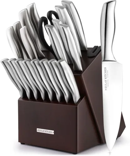 Miniatura 8 de Zulay - Juego de cuchillos de cocina de acero inoxidable de 15 piezas con afilador integrado, cuchillos ultra afilados y resistentes al óxido