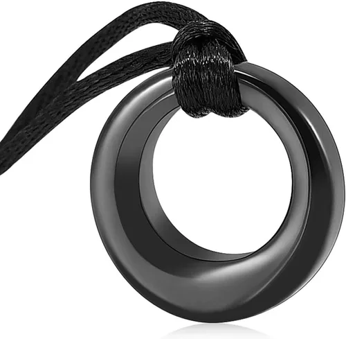 Miniatura 18 de Hearbeingt Collar de urna de cremación para cenizas para mujeres y hombres, colgante conmemorativo de la eternidad del círculo de la vida, joyería