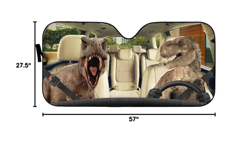 Miniatura 9 de YOSA Yosa - Parasol para parabrisas de automóvil, diseño de dinosaurios, para ventana delantera, para camioneta, SUV, bloquea los rayos UV, mantiene