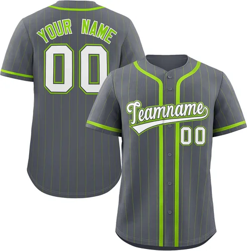 Miniatura 38 de Camiseta de béisbol de rayas finas personalizada hipster hip hop, camisetas deportivas con nombre y número del equipo personalizado para hombres