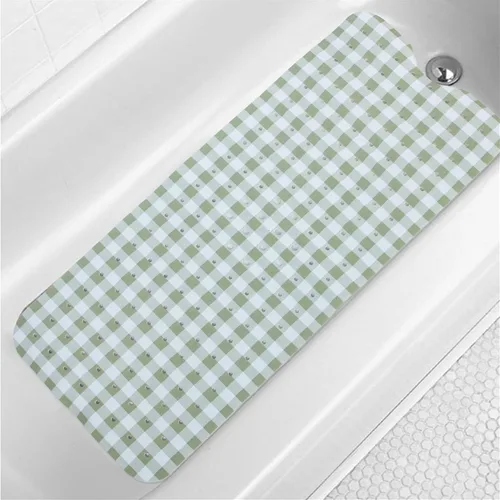 Miniatura 11 de Tapete de baño turquesa antideslizante de 40 x 16 pulgadas, extra largo, antideslizante, para bañera, tapete moderno de arte abstracto, tapete