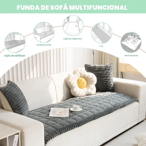 Miniatura 3 de ZQFFB Funda para Sofá para Mascotas Perros Lavable Antideslizante Protector para Mascotas Alfombrilla para Perros para Sofás y Sillones Gris-oscuro