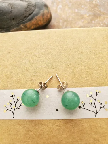 Miniatura 36 de Aretes de jade para mujer, hipoalergénicos, hechos a mano, joyería de jade verde real para mujeres y hombres, regalo para aniversario, graduación