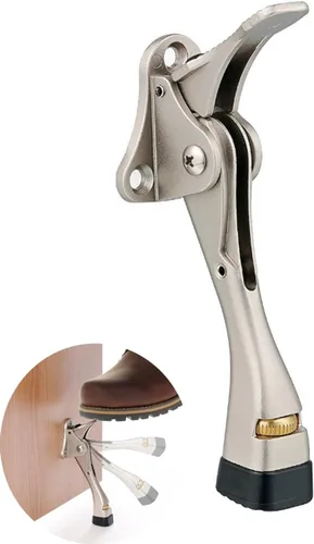 Miniatura 9 de HOME&I Tope de puerta de 4 pulgadas, tope de puerta de pedal manos libres con pie de goma ajustable, soporte de puerta resistente para el hogar