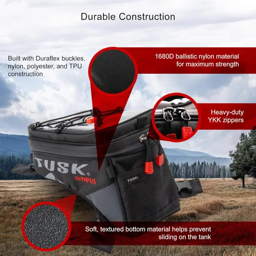 Miniatura 3 de TUSK Olympus - Bolsa de tanque pequeña – 4.5 L, cremalleras YKK, bolsillo transparente para mapa/teléfono y puerto para cable, cubierta para lluvia