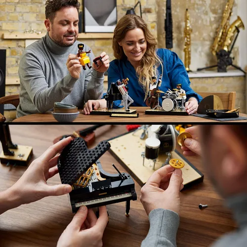 Miniatura 3 de LEGO Ideas Jazz Quartet, Set de Construcción para Adultos con Escenario Construible y 4 Figuras de Músicos de Banda, Incluye Instrumentos de Piano