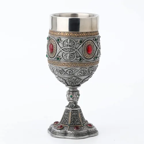 Miniatura 2 de Cáliz del Santo Grial con diamantes de imitación, 6 1/2 pulgadas