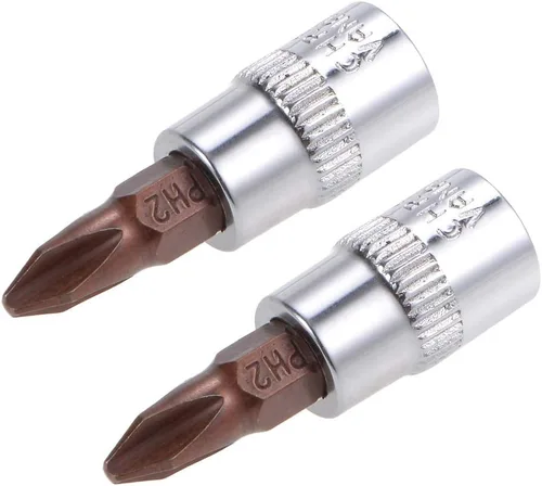 Miniatura 4 de uxcell 1/4" Drive x PH1 Phillips Bit Socket, S2 Brocas de acero, CR-V Sockets 1.496 in Longitud (solo para uso manual), 2 piezas