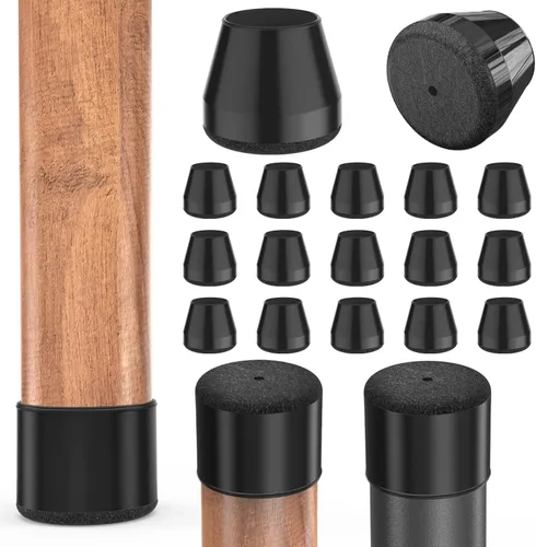 Miniatura 12 de Protectores cuadrados para patas de silla para pisos de madera dura, 24 piezas de tapas de silicona para patas de muebles para prevenir rayones