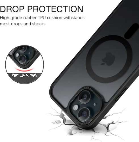 Miniatura 2 de BENTOBEN Compatible con iPhone 15 Plus, Funda de teléfono magnética translúcida mate delgada a prueba de golpes [Compatible con MagSafe] Funda