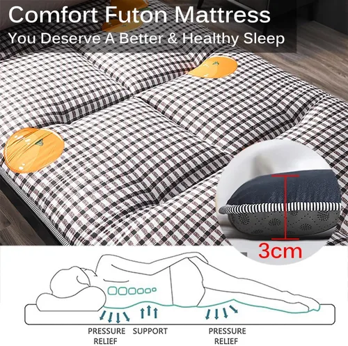 Miniatura 7 de Colchón japonés, colchón extra futón, tapete plegable para dormir, para sala de estar, dormitorio, camping