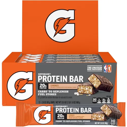 Gatorade - Barras de recuperación de proteína de suero de leche, 12 unidades, sabor malvavisco (paquete de 1)