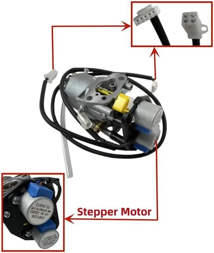 Miniatura 2 de Conjunto de carburador con motor de stepper, juntas y línea de combustible para generador inversor de doble combustible Predator de 5000 vatios