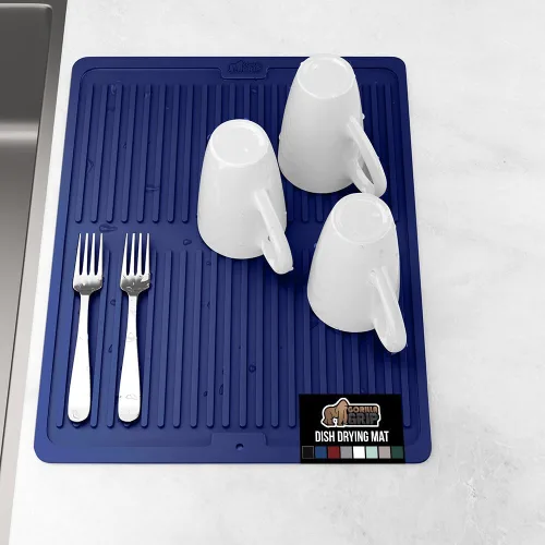 Miniatura 20 de GORILLA GRIP Tapete de microfibra ultra absorbente de agua, malla gruesa de secado rápido, almohadilla antideslizante para platos de fregadero