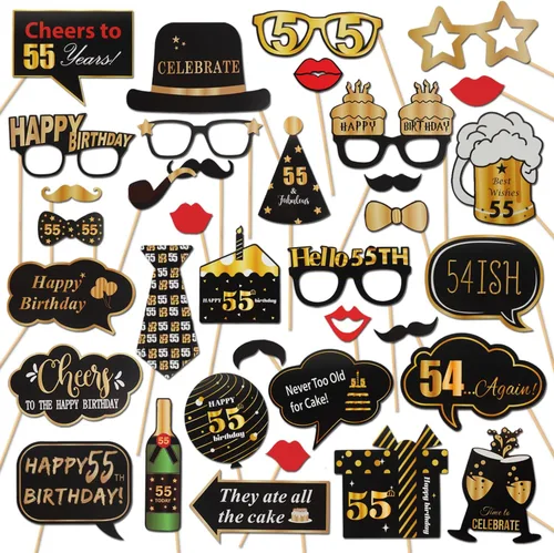 Miniatura 19 de LINGTEER Accesorios para fotomatón de fiesta de cumpleaños feliz 20, saludos a cumpleaños 20, accesorios de decoración para fiesta de cumpleaños