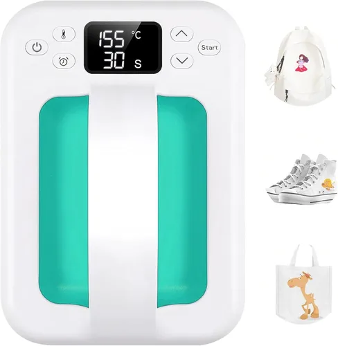 Máquina de prensa de calor para camisetas, mini prensa de calor portátil de 7 x 5 pulgadas, calor rápido y uniforme, máquina impresora de camisetas