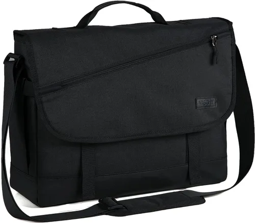 Miniatura 11 de VASCHY Bolsa de mensajero para hombre, bolso cruzado de moda para laptop, bolsa lateral para hombres y mujeres para el trabajo, negocios