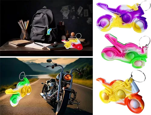 Miniatura 6 de Paquete de 30 mini juguetes sensoriales a granel para aliviar la ansiedad, regalos de fiesta para el aula, formas de motocicleta deportiva