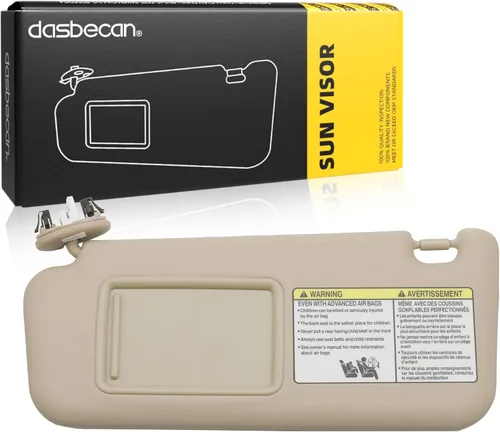 Dasbecan - Visera solar delantera izquierda del lado del conductor con luz de cortesía compatible con Toyota RAV4 2006-2013 Reemplaza Beige