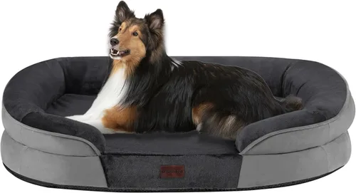 Miniatura 22 de Dwanton - Cama ortopédica para perros medianos con espuma de memoria con gel, sofá impermeable para perros, cama lavable para mascotas con cojín